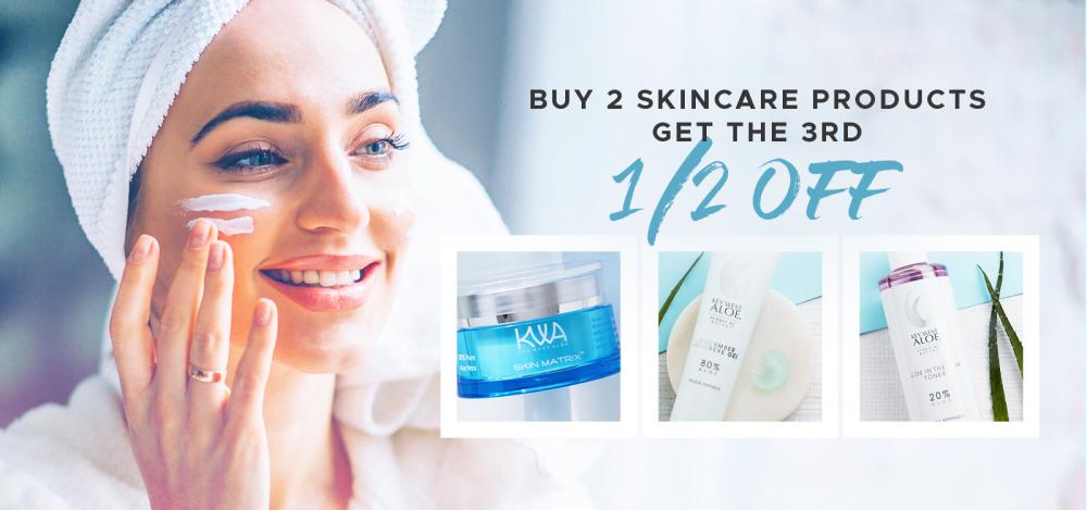 Buy 2 Skincare Products Get 3rd 50% OFF