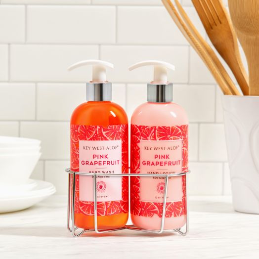 Pink Grapefruit Sink Duo, Hand Lotion made with 50% Aloe and Hand Wash made with 20% Aloe