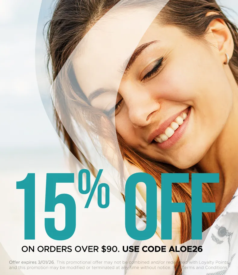 15% OFF ORDERS $90+ USE CODE ALOE26