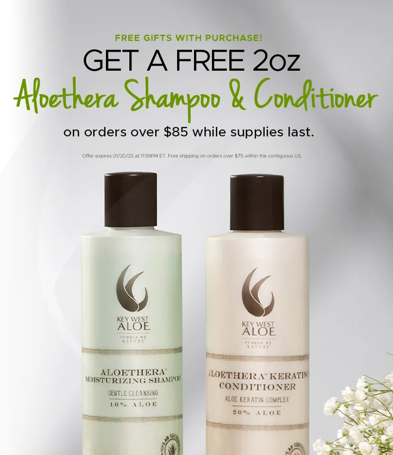 Free Aloethera Shampoo & Conditioner with purchase over $85+