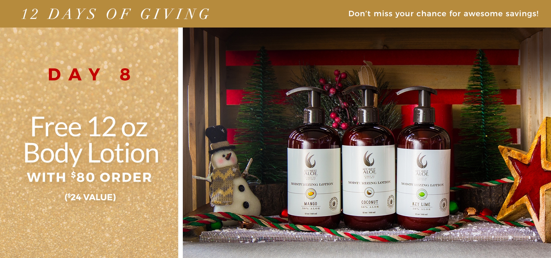 Free 12 oz Body Lotion with an $80 Order