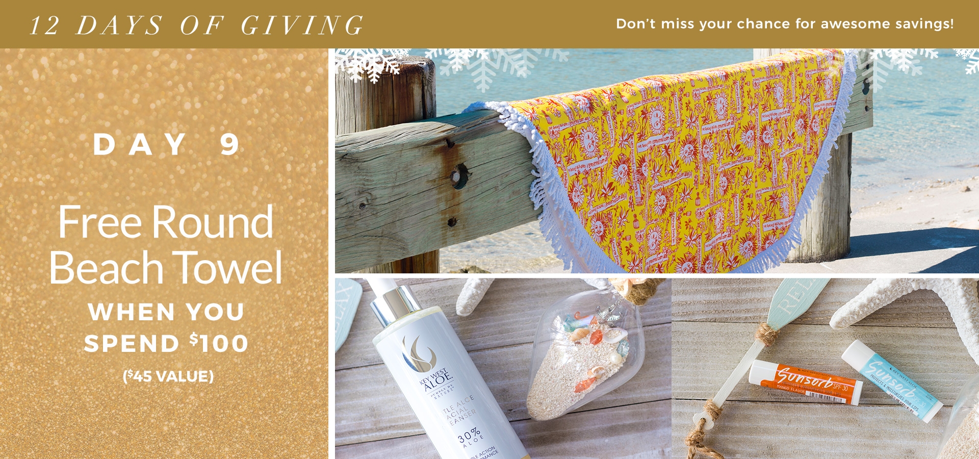 Free Round Beach Towel with a $100 Order