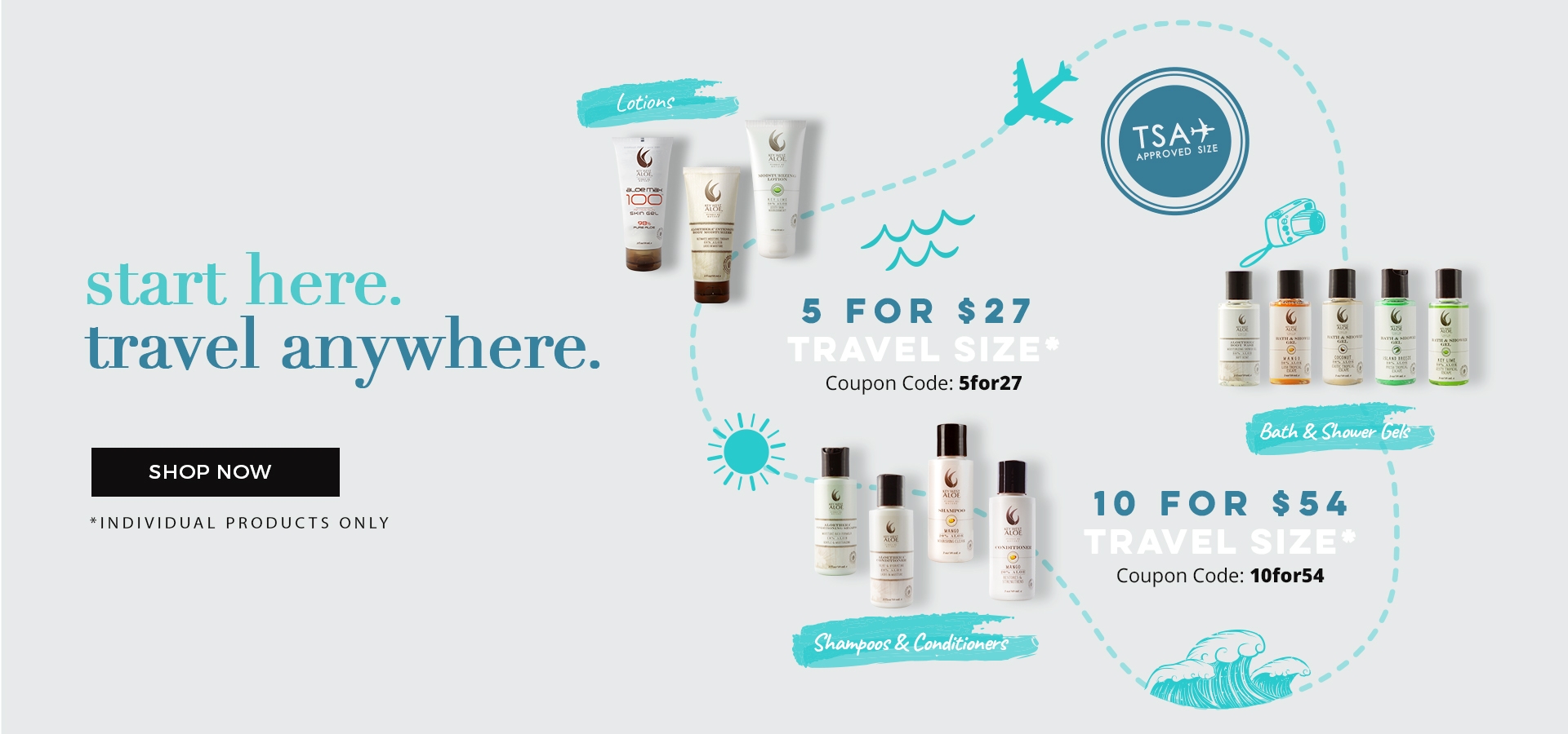 Start Here & Travel Anywhere. Sales of 2 oz products
